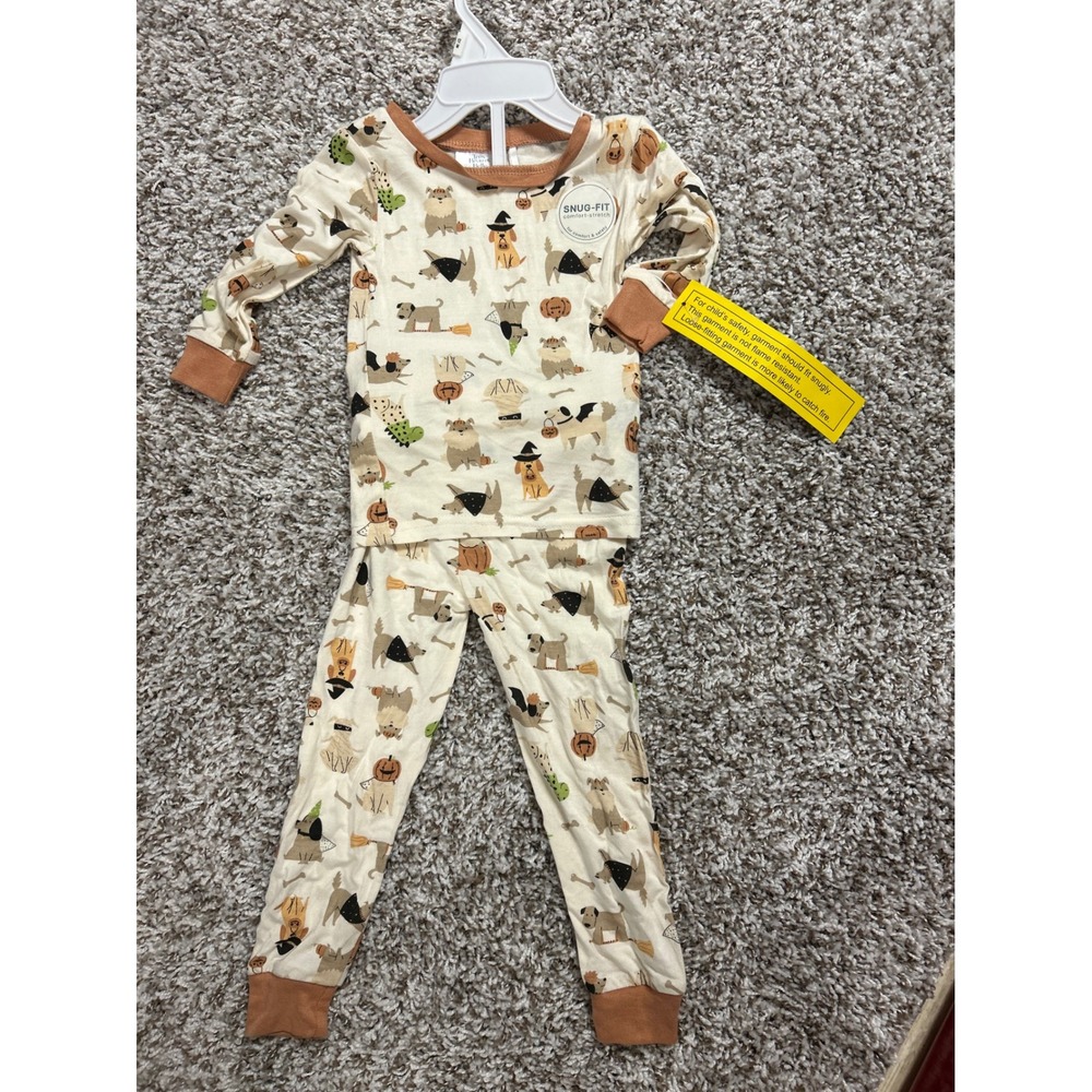 Tres Bebe et Belle Halloween Dog Bamboo Pajama Set 12M Snug Fit NWT